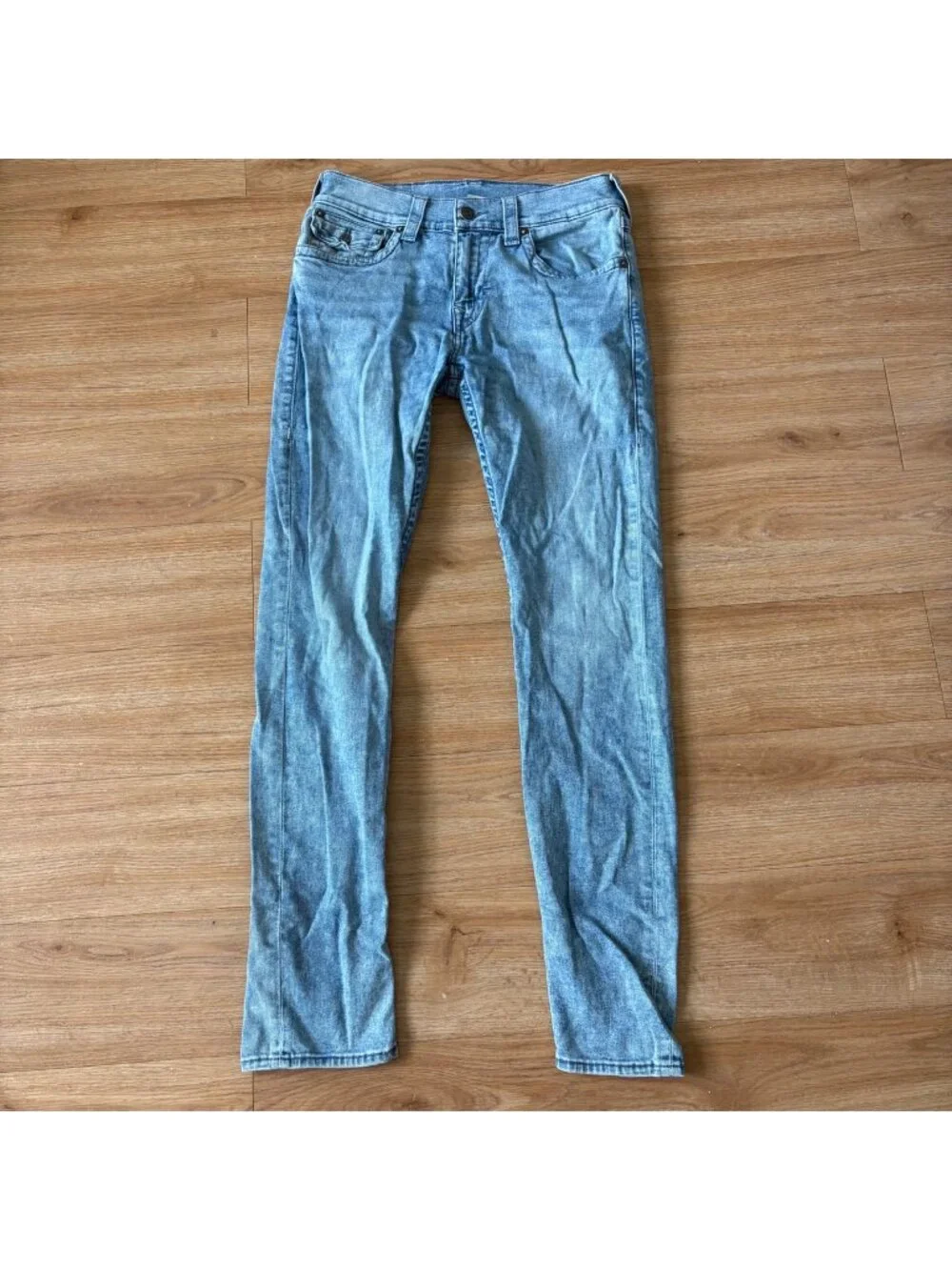 True Religion Rocco Relaxed Skinny Denim Jeans Light Blue Men’s Size 31